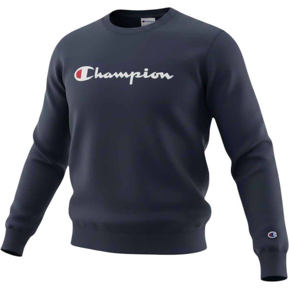 Champion‎ Blue Crewneck Sweatshirt Big Logo Athleticwear Size L